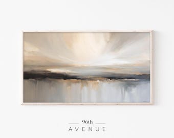 Neutral Beige Abstract Painting Frame TV Art Download | Minimal Modern Digital TV Art | Abstract Seascape TV Screensaver    #1021tv