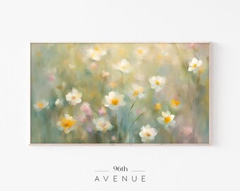 Spring Frame TV Art Download | Samsung Frame TV Art | Floral Abstract Painting | Pastel Flower Screensaver | Digital Art For TV    #1206tv