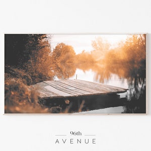 Frame Tv Art Landscape | Frame Tv Lake | Autumn Frame Tv | Digital Autumn Photography | Frame Tv Art Fall | Golden Hour | Sunset Art Print