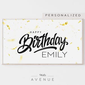 Samsung Frame TV Art Personalized | Digital TV Art | Custom Birthday Party TV Art | Instant Download