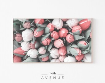 Illustration pour téléviseur avec cadre Samsung | Art fleurs de printemps | Art printanier | Téléchargement numérique