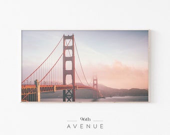 Arte para televisores Samsung Frame / Puente Golden Gate / Arte para televisores Frame / Arte de San Francisco para TV / Fotografía urbana / Arte digital para TV / Arte para televisores Samsung
