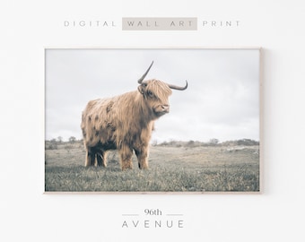 Highland Cow Print | Printable Farm Animal Art Download