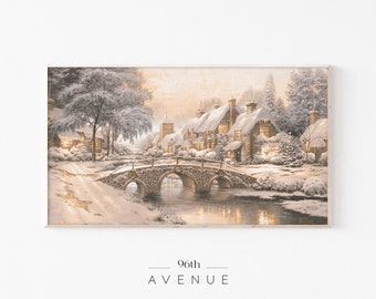 Frame Tv Art Christmas Painting | Samsung Frame Tv Art | Antique Painting | Digital Download |Winter Landscape |Oil Painting |Samsung Art Tv