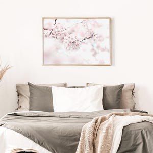 Cherry Blossom Printable Wall Art Download | Blooming Floral Tree Branch | Pastel Pink Spring Decor | Digital Sakura Print