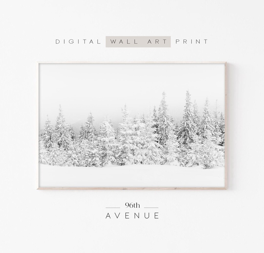 Winter Forest Print Digital Download | Snowy Trees | Winter Wonderland ...