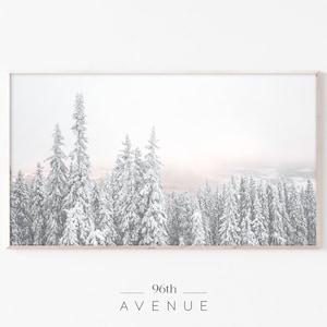 Samsung Frame TV Art Christmas | Frame TV Art | Snowy Trees Art | Digital Art for Tv | Holiday Frame Tv |Christmas Frame Tv |Winter Frame Tv