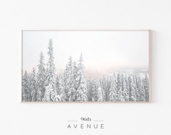 Samsung Frame TV Art Christmas | Frame TV Art | Snowy Trees Art | Digital Art for Tv | Holiday Frame Tv |Christmas Frame Tv |Winter Frame Tv
