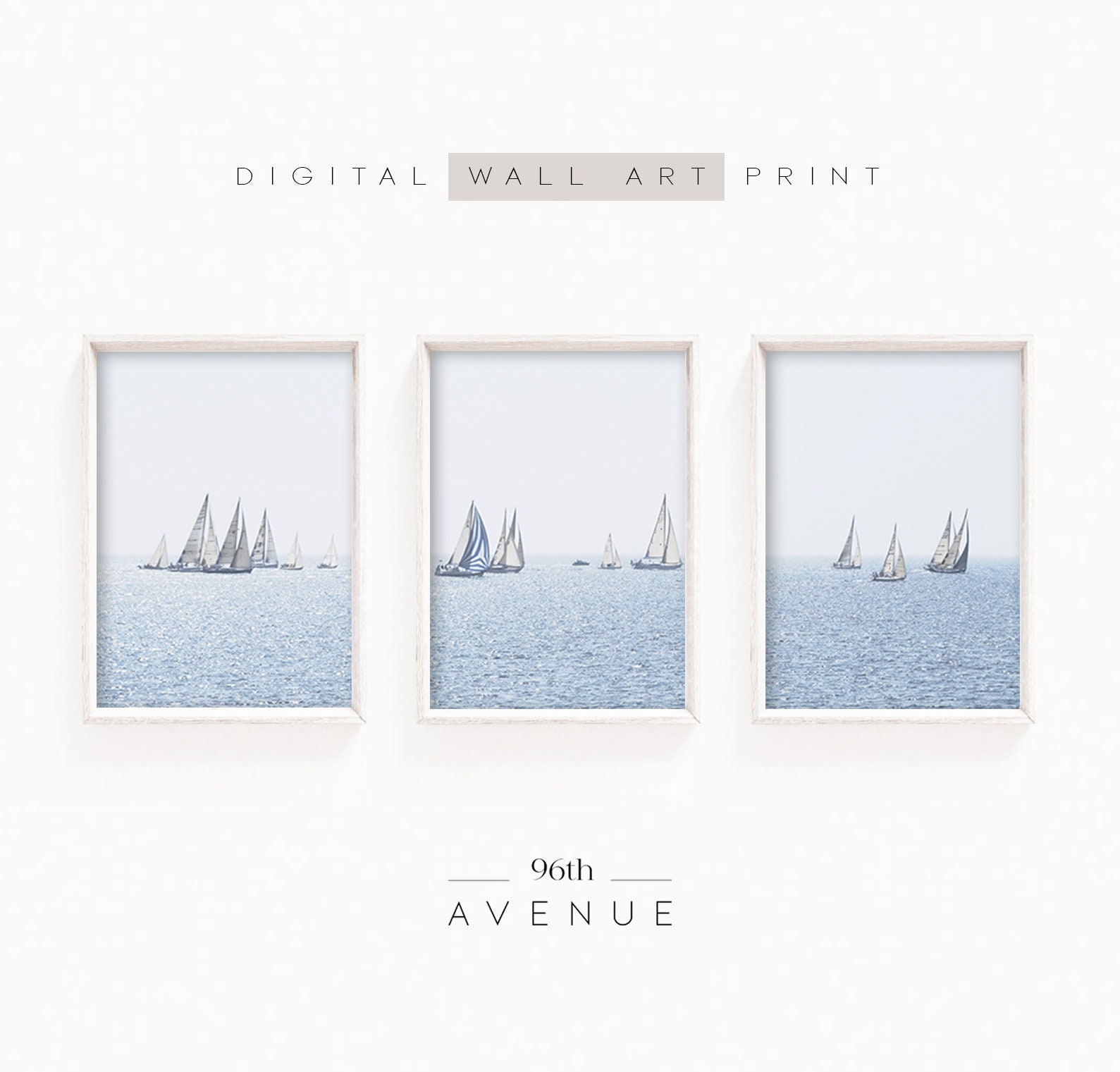 Set of 3 Prints | Sailboat Print | Coastal Art | Downloadable Prints ...