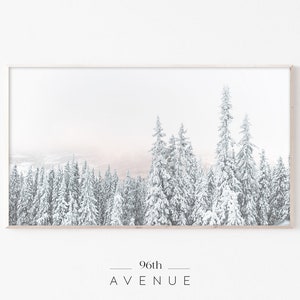 Samsung Frame TV Art Christmas | Frame TV Art | Snowy Trees Art | Digital Art for Tv | Holiday Frame Tv |Christmas Frame Tv |Winter Frame Tv