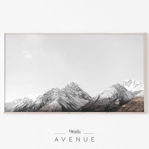 Samsung Frame TV Art | Snow Mountain Landscape | Winter Digital Art For TV | Instant Download
