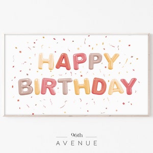 Happy Birthday Frame Tv Art | Samsung Frame TV Art | Digital Art TV | Instant Download