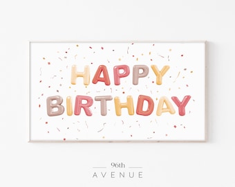 Happy Birthday Frame Tv Art | Samsung Frame TV Art | Digital Art TV | Instant Download