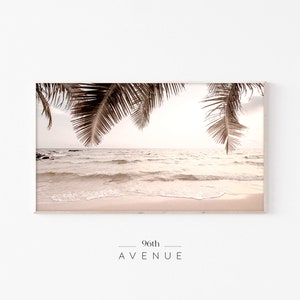 Samsung Frame TV Art Beach Sunset | Summer Palm Trees | Beach Frame TV Art | Digital Download
