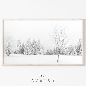 Samsung Frame TV Art | Winter Landscape Digital TV Art | Snow Covered Forest | Instant Download