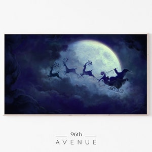 Samsung Frame TV Art | Christmas Santa&#39;s Sleigh Digital Smart TV Art DOWNLOAD