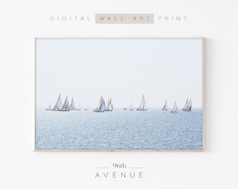 Sailboat Wall Art | Digital Download | Sailing | Downloadable Prints | Seaside Prints | Printable Ocean Photography | Boat Decor For Bedroom