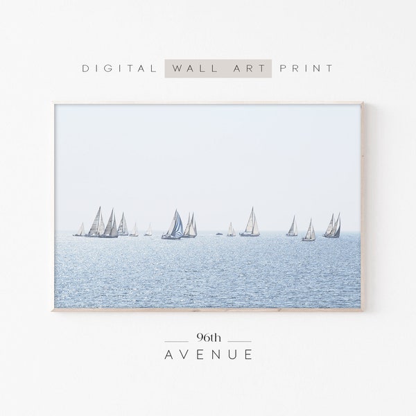 Sailboat Wall Art | Digital Download | Sailing | Downloadable Prints | Seaside Prints | Printable Ocean Photography | Boat Decor For Bedroom