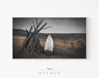 Halloween Frame Tv Art | Ghost In Fields | Samsung Frame Tv Art | Creepy Tv Wall Art | Halloween Photo | Scary Frame Tv Art | Instant File