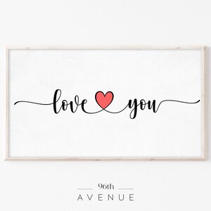 Samsung Frame TV Art Valentine | Love You Digital Art For TV | Valentines Day Heart One Line Art | Instant Download    #2629