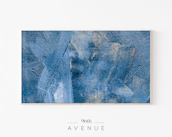 Painting Samsung Frame Tv Art | Abstract Wall Art | Blue Acrylic Painting | Blue Abstract Art For Frame Tv | Antique Oil Painting Download
