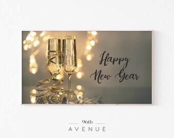 Samsung Frame Tv Art Happy New Year | Festive Wall Art | Holiday Frame Tv | NYE Samsung Tv |New Year&#39;s Eve Art For Frame Tv Digital DOWNLOAD