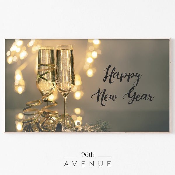 Samsung Frame Tv Art Happy New Year | Festive Wall Art | Holiday Frame Tv | NYE Samsung Tv |New Year's Eve Art For Frame Tv Digital DOWNLOAD