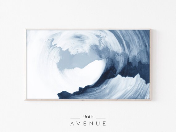 Samsung Frame TV Art | Art for TV | Abstract Digital Art | Abstract Frame Art | Blue Painting Brush Stroke | Digital Art for Tv