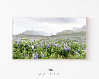 Samsung Frame Tv Art | Landscape Art | Spring Frame Tv Art |  Flower Field | Mountain Landscape | Digital Art for Tv | Samsung Art Tv