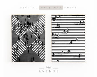Tokyo Travel Poster | Set Of 2 Prints | Shibuya Crossing | Japan Photography | Digital Download | Two Piece Wall Art | Urban Photography