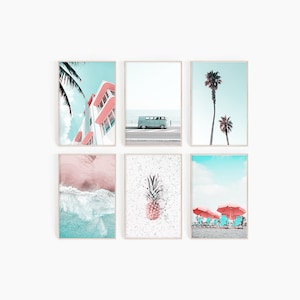 Beach Wall Art Prints Set of 6 Prints | California Wall Art