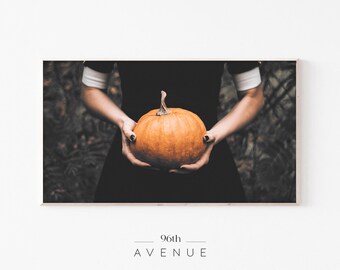 Samsung Frame TV Art | Halloween Orange Pumpkin Digital Art For TV | Instant Download