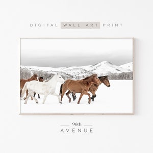 Winter Horses Wall Art | Horse Photography | Instant Download | Farmhouse Decor