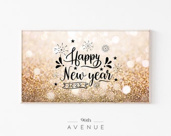 Samsung Frame TV Art Happy New Year | Holiday Frame Tv | NYE Samsung Tv | New Year&#39;s Eve Art | Digital Download | NYE 2025