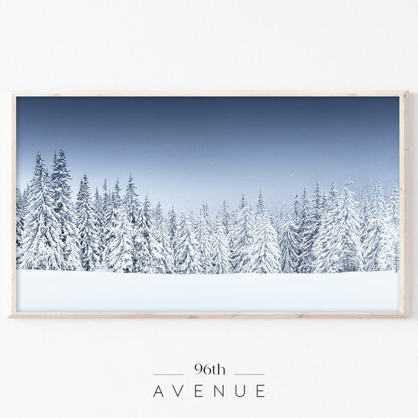 Samsung Frame TV Art Download | Winter Digital TV Art | Snowy Pine Tree Forest | Christmas Holiday Frame Tv Art