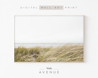 Printable Neutral Beach Grass Print | Coastal Landscape Wall Art | DigitalArt Print | Instant Download