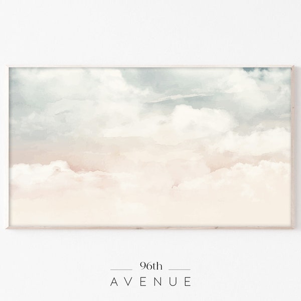 Arte para TV con marco Samsung / Pintura vintage / Arte para TV Samsung / Colores apagados / Descarga digital / Arte para TV con marco / Pintura de nubes / Arte para TV con marco