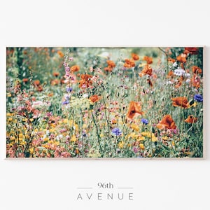 Arte para TV con marco Samsung Primavera / Campo de flores / Arte para TV con marco / Arte botánico para TV / Arte digital para TV / Prado primaveral / Arte para TV Samsung