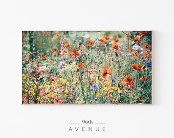 Samsung Frame Tv Art Spring | Flower Field | Frame Art Tv | Botanical Art Tv | Digital Art for Tv | Spring Meadow | Samsung Art Tv