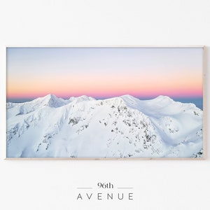 Samsung Frame TV Art | Mountain Sunset | Winter Digital Art