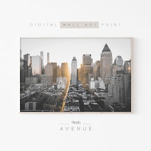 Impresión de Manhattan / Arte mural digital / Nueva York / Impresión de póster de viaje / Descarga instantánea