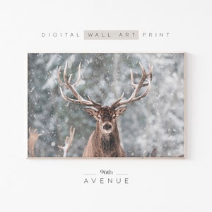 Winter Deer Print | Christmas Downloadable Print | Printable Winter Art