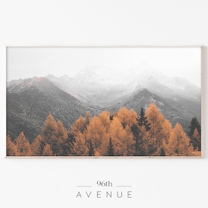 Samsung Frame TV Art Landscape | Autumn Frame TV | Frame TV Mountains | Frame Tv Art Fall | Digital Autumn Photography | Nordic Wall Decor