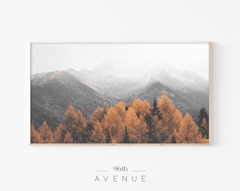 Samsung Frame TV Art Landscape | Autumn Frame TV | Frame TV Mountains | Frame Tv Art Fall | Digital Autumn Photography | Nordic Wall Decor