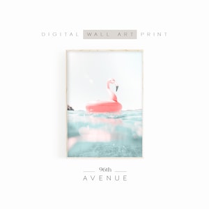 Beach Flamingo Printable Wall Art | Summer Print | Digital Download
