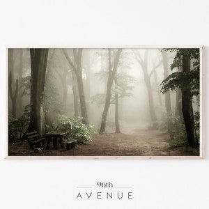 Samsung Frame TV Art | Foggy Forest Digital TV Art | Fall Frame TV Art | Digital Download