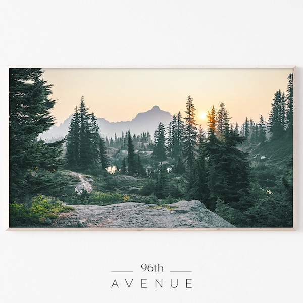 Frame Tv Art | Mountain Forest Art For Tv | Instant Download