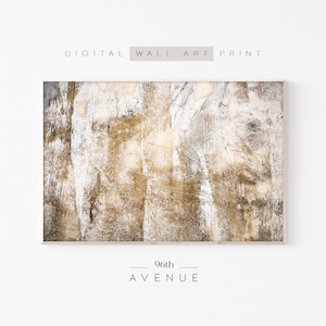 Descarga digital de pintura abstracta / Impresión abstracta dorada / Arte mural con pinceladas / Arte minimalista / Pintura dorada / Impresiones de arte moderno