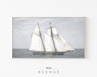 Samsung Frame Tv Art | Sailboat Art For Tv | Coastal Frame Tv Art | Digital Download