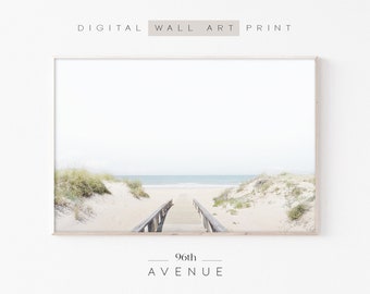 Sand Path Print | Beach Landscape | Coastal Wall Art | Neutral Tones Beach Wall Art | Digital Download | Beige Beach Print